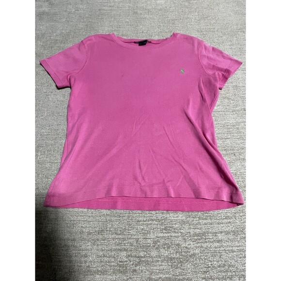 Tops - Ralph Lauren Sports Shirt Women’s Large Pink Short Sleeve Cotton